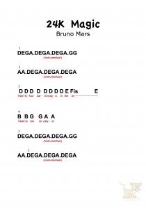 Bladmuziek/sheet music 24K Magic - Bruno Mars